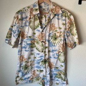 Vintage Island Shores Hawaiian Button Front Camp Shirt